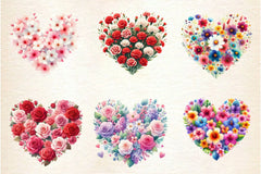 Flower Hearts Valentine Day Clipart Bundle - CraftNest - Digital Crafting and Art