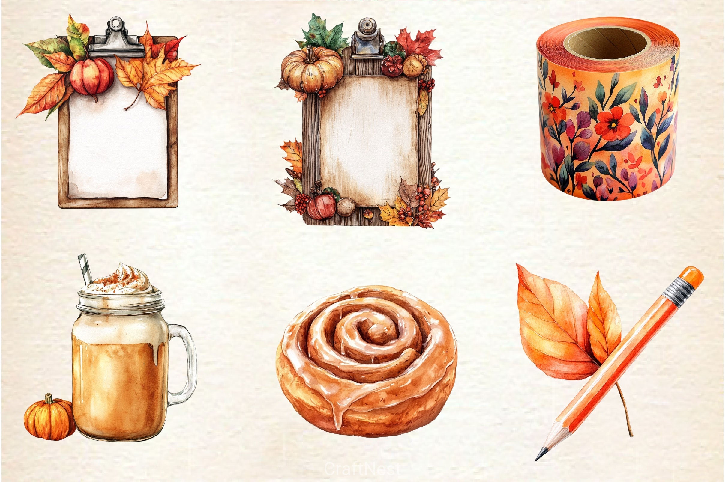 Cozy Autumn Planner Clipart Bundle - CraftNest - Digital Crafting and Art