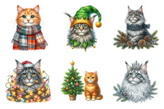 Christmas Maine Coon Cat Clipart Bundle - CraftNest - Digital Crafting and Art
