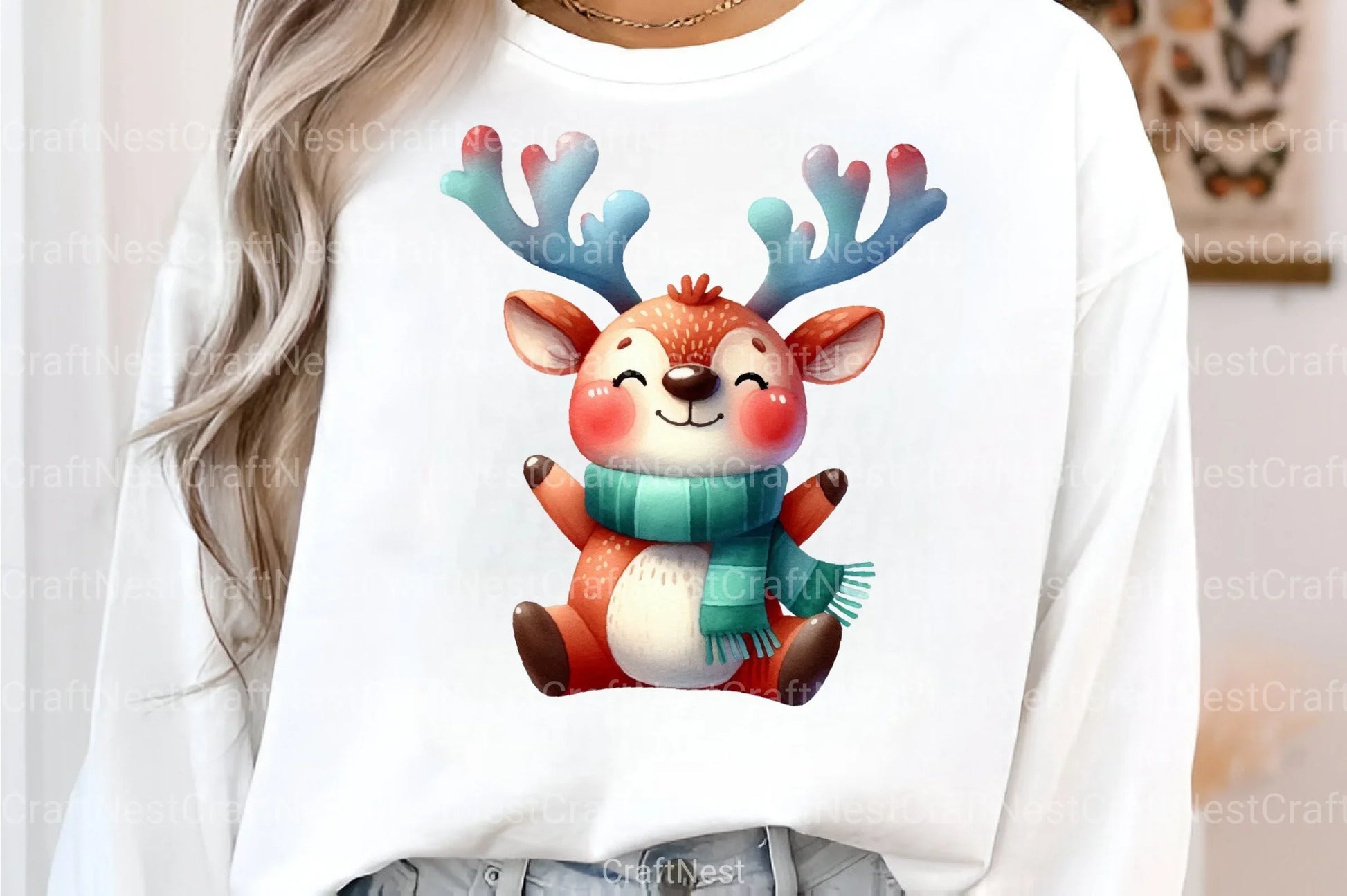 Quirky Christmas Reindeer Clipart Bundle 25 - CraftNest - Digital Crafting and Art