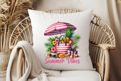 Summer Vibes Striped Beach Bag Clipart Bundle 4 - CraftNest - Digital Crafting and Art