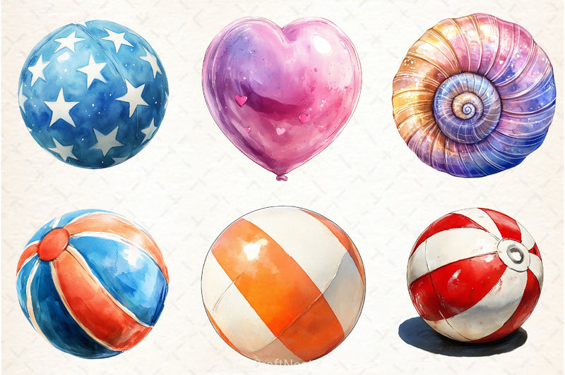 Summer Ball Clipart Bundle 2 - CraftNest - Digital Crafting and Art