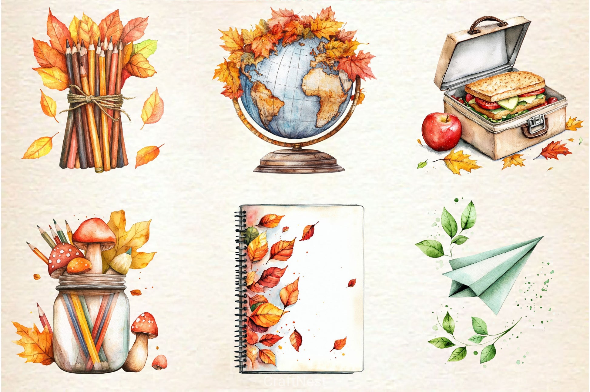 Autumn Back To School Clipart Bundle 2 - CraftNest - Digital Crafting and Art