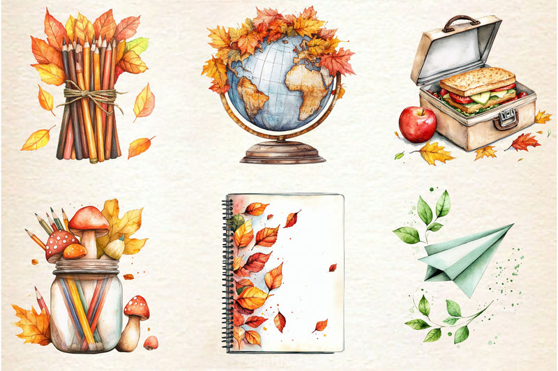 Autumn Back To School Clipart Bundle 2 - CraftNest - Digital Crafting and Art