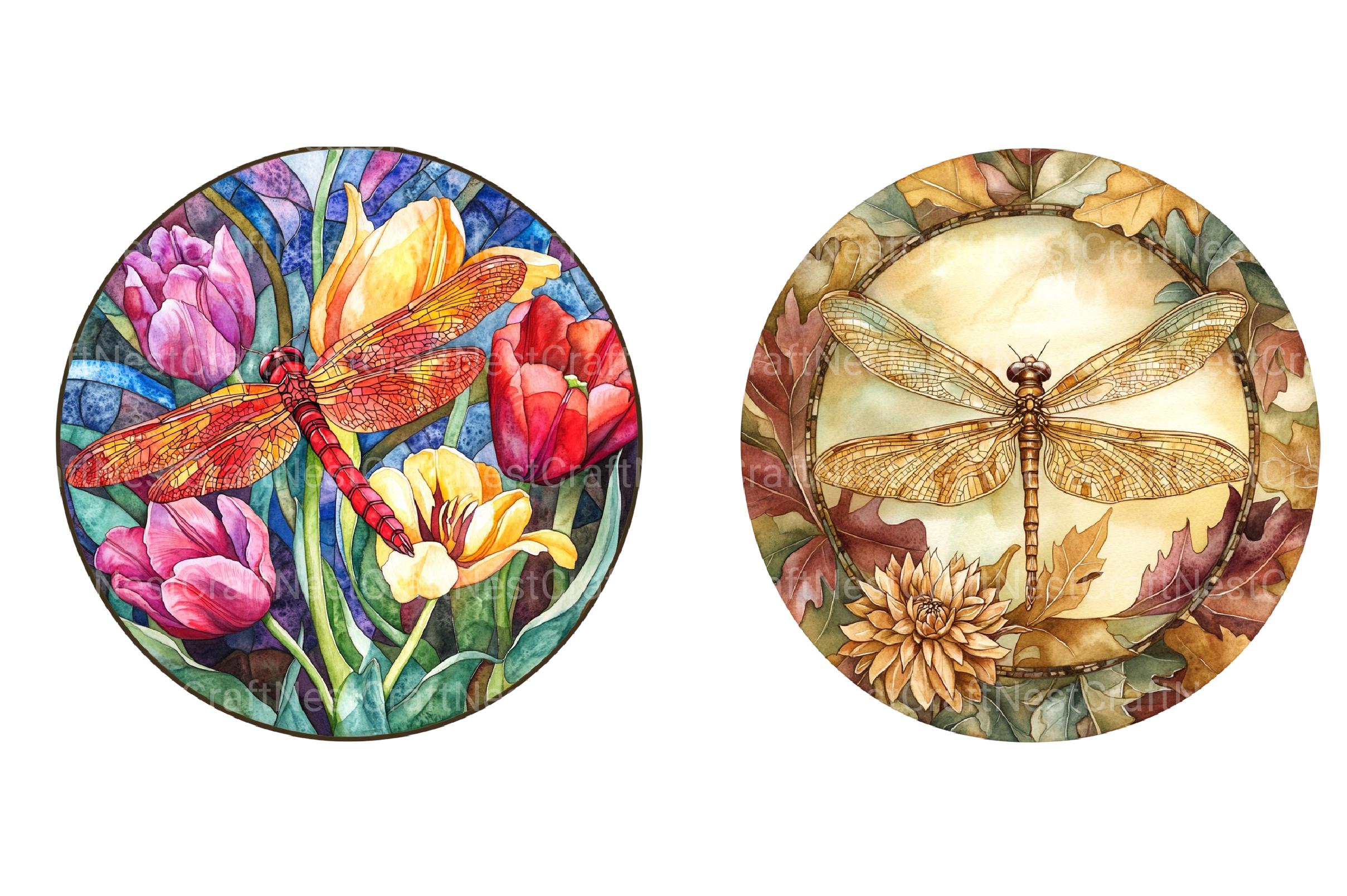 Dragonfly Stained Glass Clipart - CraftNest - Digital Crafting and Art