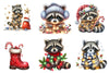 Christmas Raccoon Baby Animal Clipart Bundle