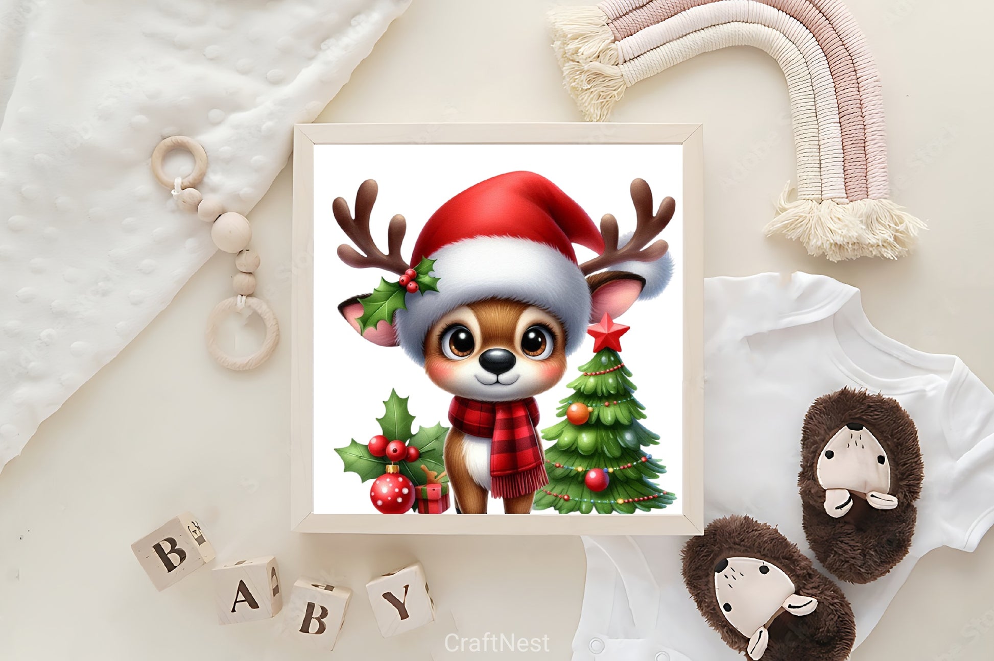 Funny Christmas Reindeer Clipart Bundle - CraftNest - Digital Crafting and Art