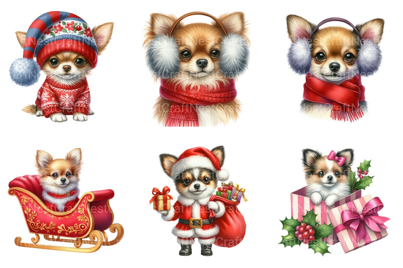 Christmas Chihuahua Clipart - CraftNest - Digital Crafting and Art