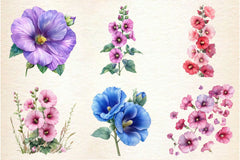 Hollyhock Clipart Bundle - CraftNest - Digital Crafting and Art