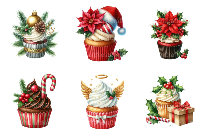 Christmas Cupcakes & Sweets Clipart Bundle - CraftNest - Digital Crafting and Art