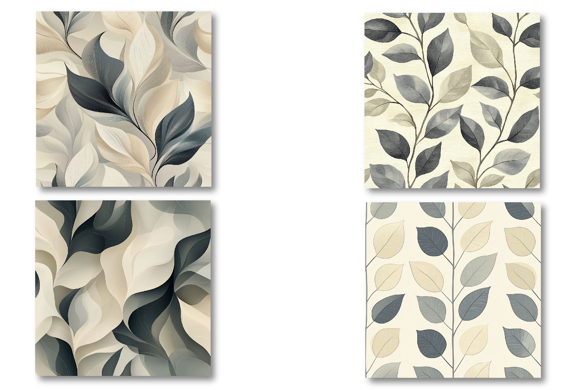 Gray Beige Artistic Leaves Digital Background Clipart Bundle - CraftNest - Digital Crafting and Art