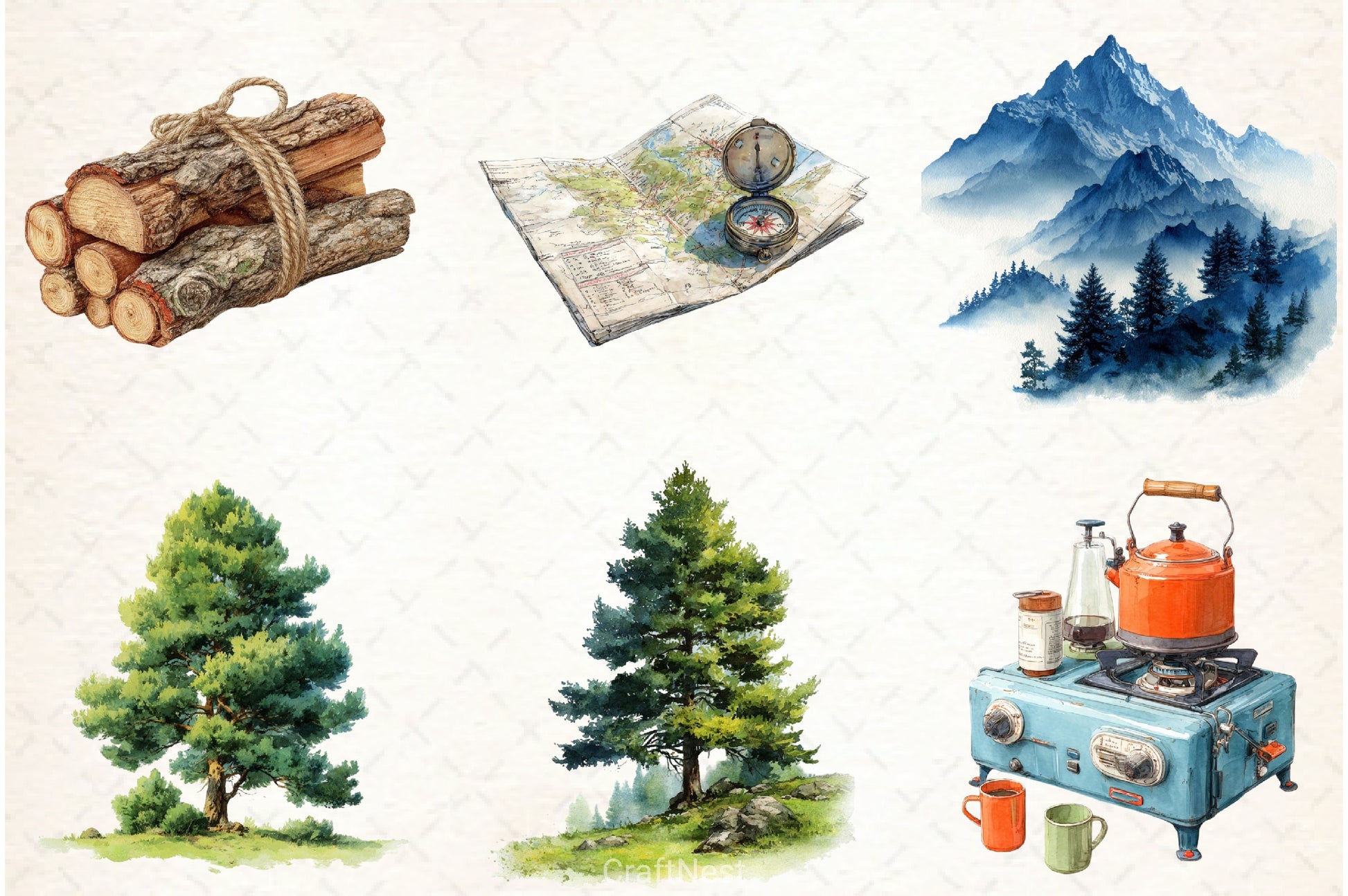 Camping Hiking Clipart Bundle - CraftNest - Digital Crafting and Art