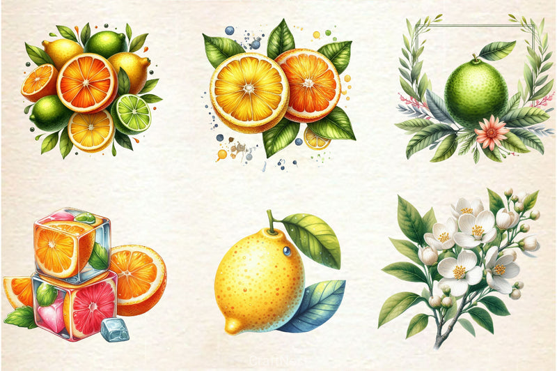 Summer Citrus Clipart Bundle 4 - CraftNest - Digital Crafting and Art