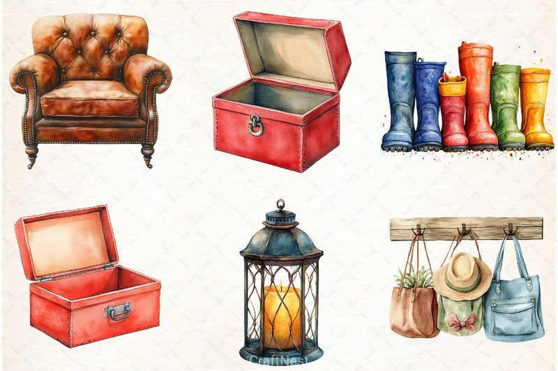 Cozy Home Decor Clipart Bundle - CraftNest - Digital Crafting and Art