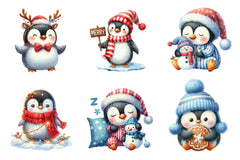 Winter Penguin Christmas Clipart Bundle - CraftNest - Digital Crafting and Art