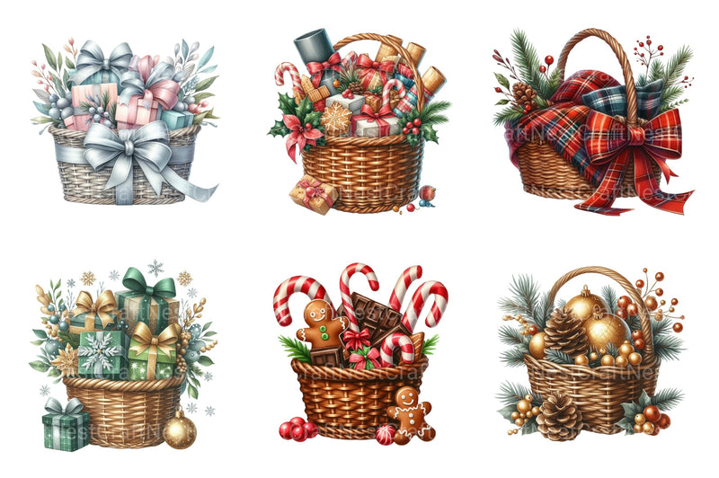 Christmas Gift Basket Clipart Bundle - CraftNest - Digital Crafting and Art