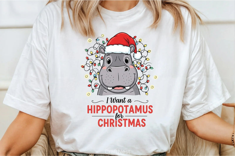 Hippopotamus Christmas Clipart Bundle - CraftNest - Digital Crafting and Art