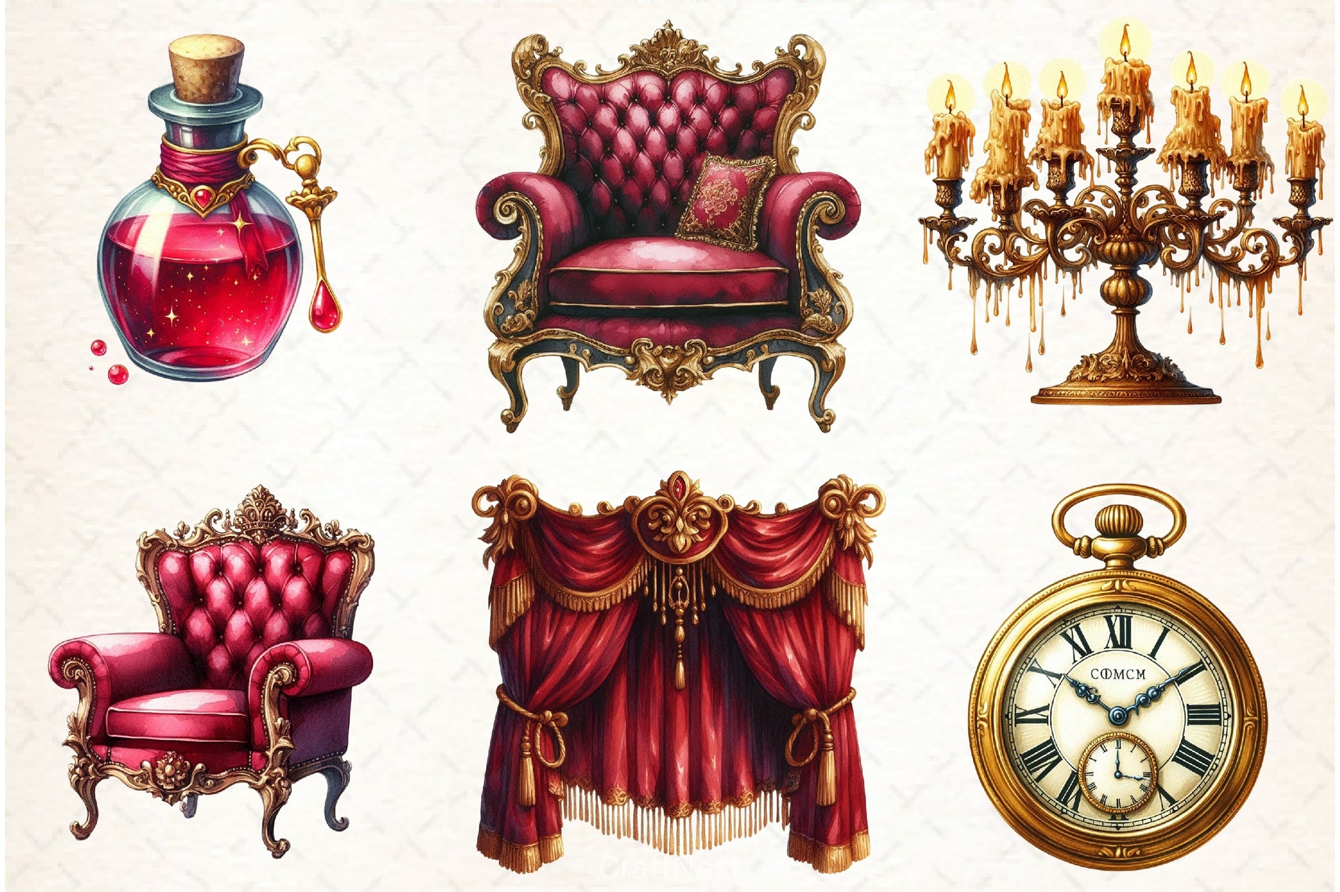 Gilded Reverie Clipart Bundle - CraftNest - Digital Crafting and Art