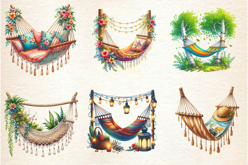 Summer Hammock Clipart Bundle - CraftNest - Digital Crafting and Art