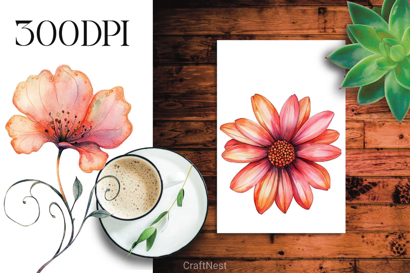 Summer Flowers Clipart Bundle 4 - CraftNest - Digital Crafting and Art