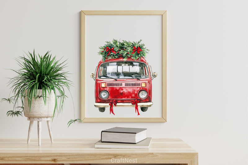 Christmas Travel Watercolor Clipart Bundle - CraftNest - Digital Crafting and Art