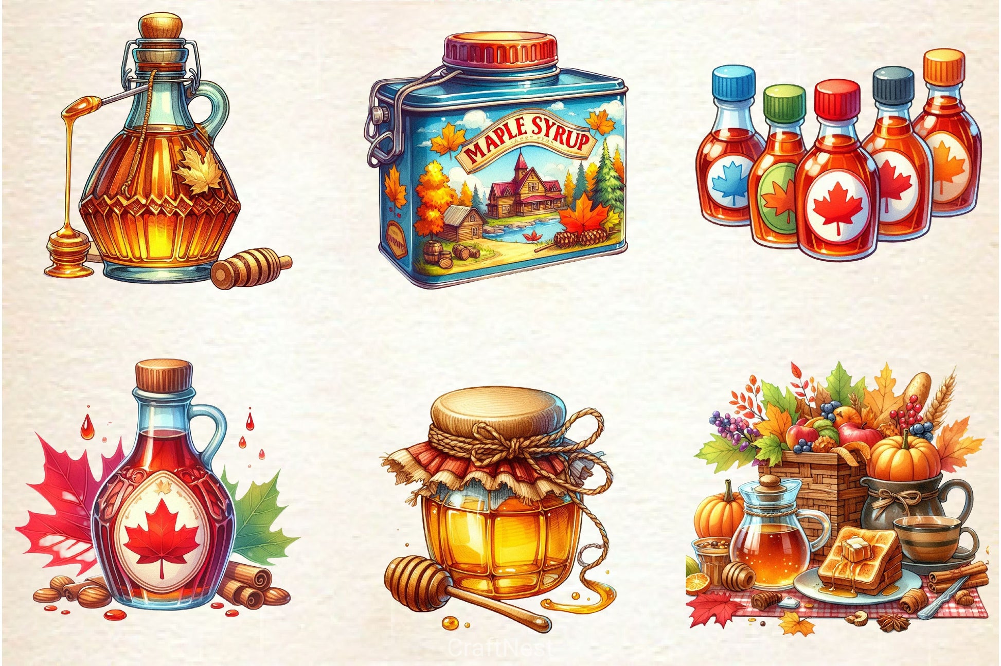 Autumn Maple Syrup Fall Clipart Bundle - CraftNest - Digital Crafting and Art