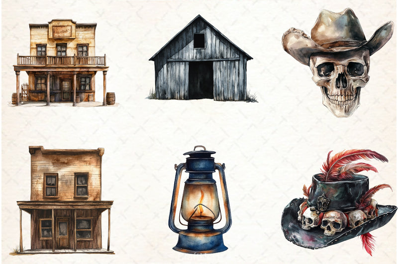 Western Gothic Clipart Bundle - CraftNest - Digital Crafting and Art