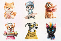Quirky Dog And Cat Clipart Bundle - CraftNest - Digital Crafting and Art