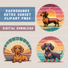 Dachshund Retro Sunset Clipart Bundle