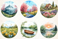 Spring Landscapes Clipart Bundle - CraftNest - Digital Crafting and Art