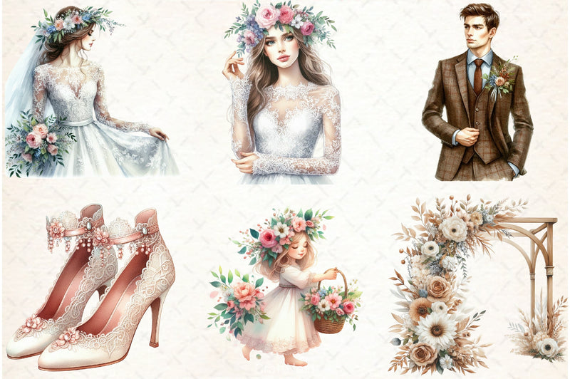 Nordic Wedding Clipart Bundle - CraftNest - Digital Crafting and Art