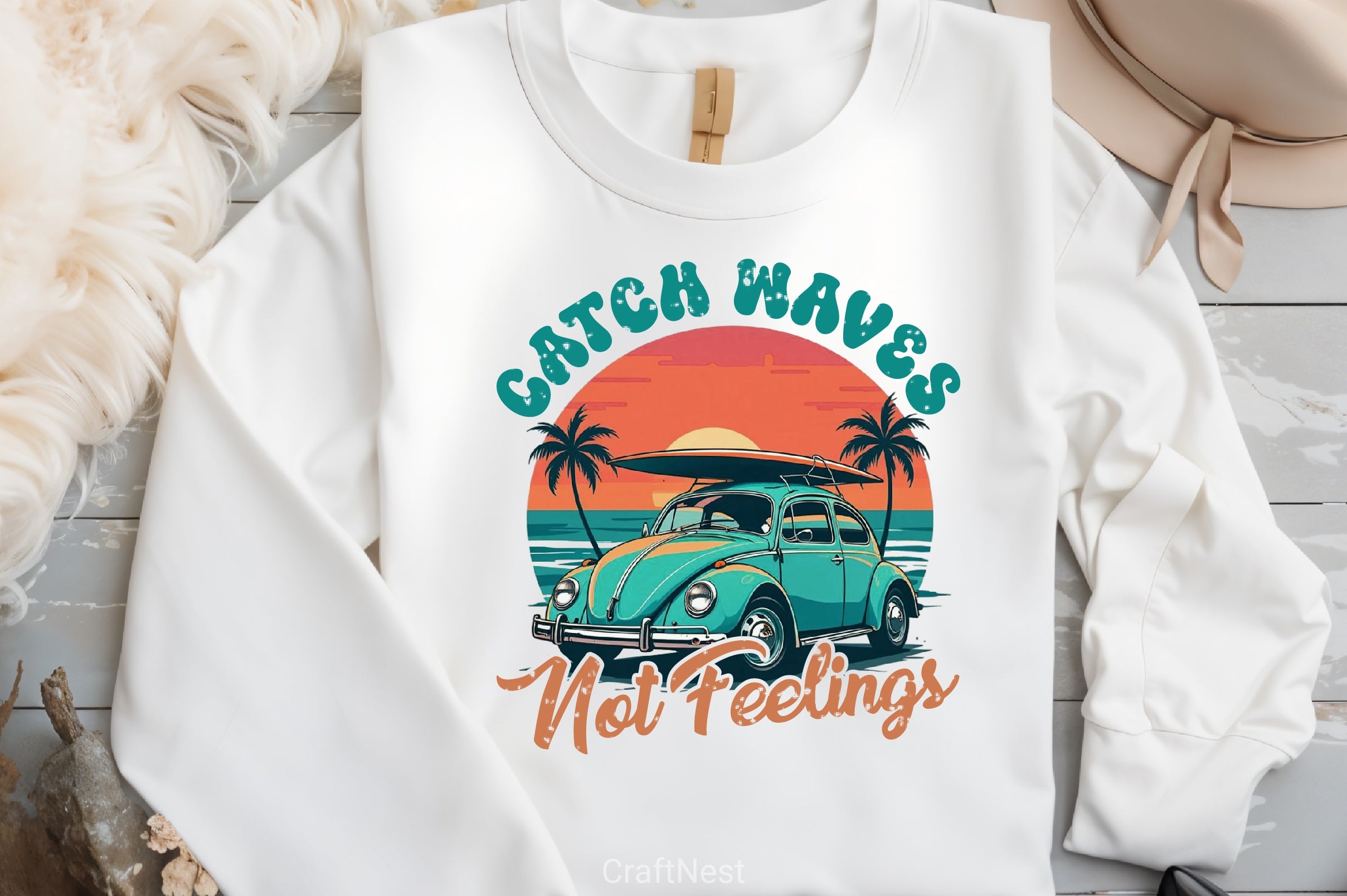 Retro Summer Catch Waves Clipart Bundle - CraftNest - Digital Crafting and Art