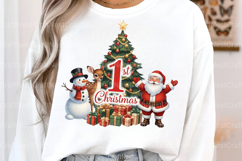 Red Santa Claus First Christmas Clipart Bundle - CraftNest - Digital Crafting and Art