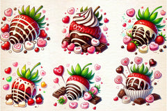 Valentine Chocolate Strawberry Clipart Bundle - CraftNest - Digital Crafting and Art