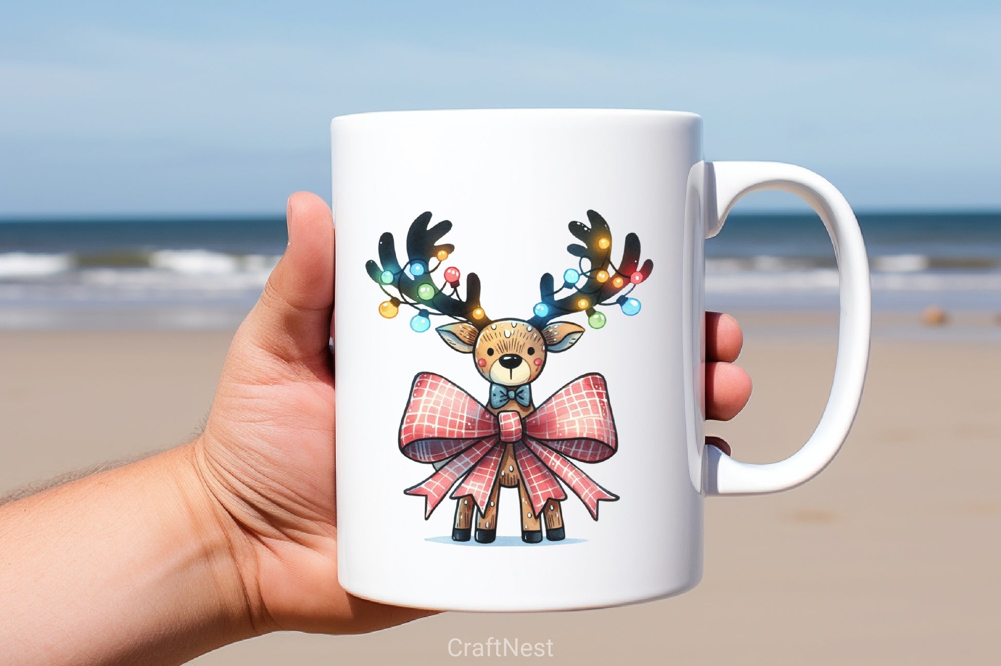 Christmas Reindeer Bow Clipart Bundle 2 - CraftNest - Digital Crafting and Art