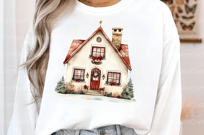 Christmas Houses Clipart Bundle - CraftNest - Digital Crafting and Art