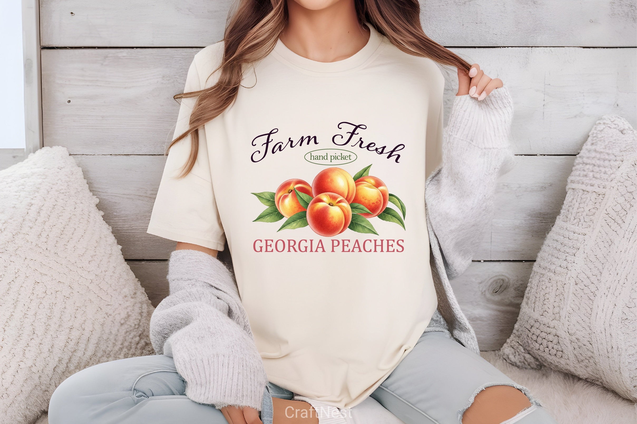 Farm Fresh Georgia Peaches Clipart Bundle - CraftNest - Digital Crafting and Art