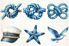 Blue Nautical Clipart Bundle - CraftNest - Digital Crafting and Art