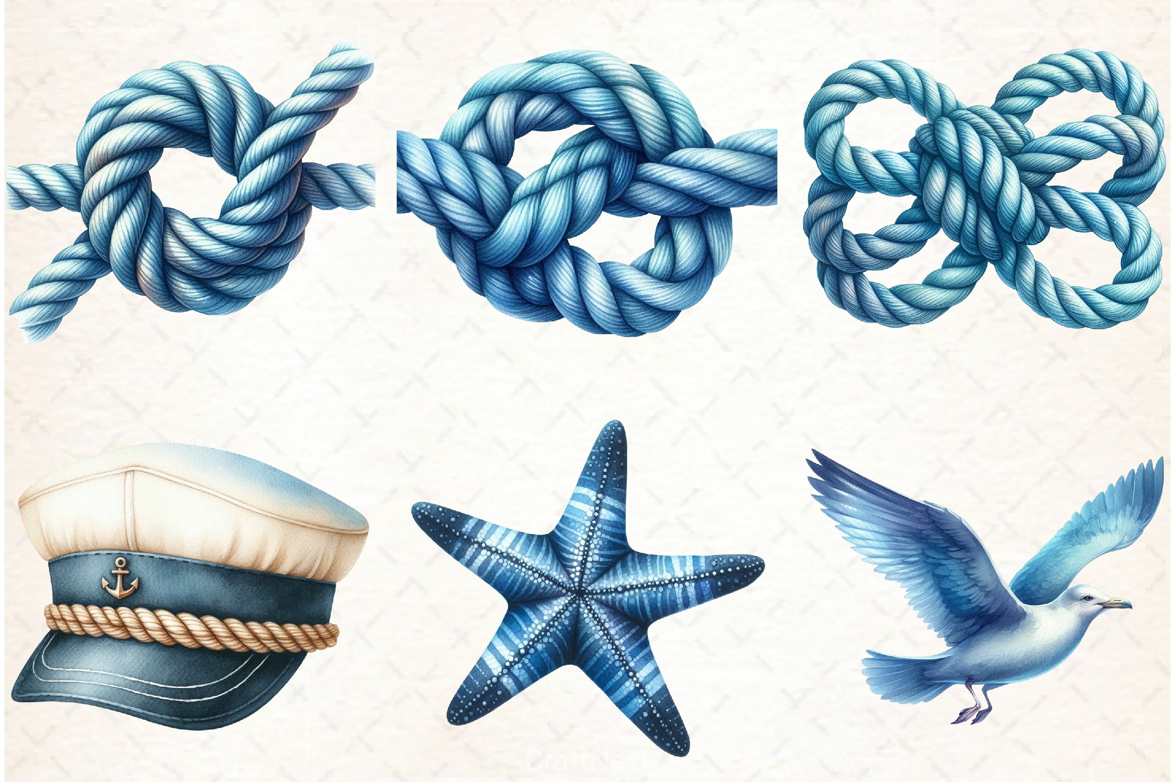 Blue Nautical Clipart Bundle - CraftNest - Digital Crafting and Art