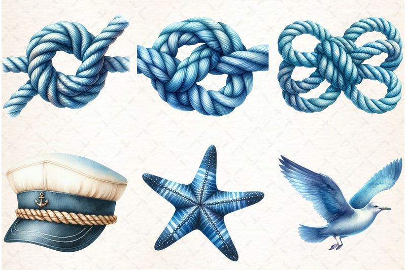 Blue Nautical Clipart Bundle - CraftNest - Digital Crafting and Art