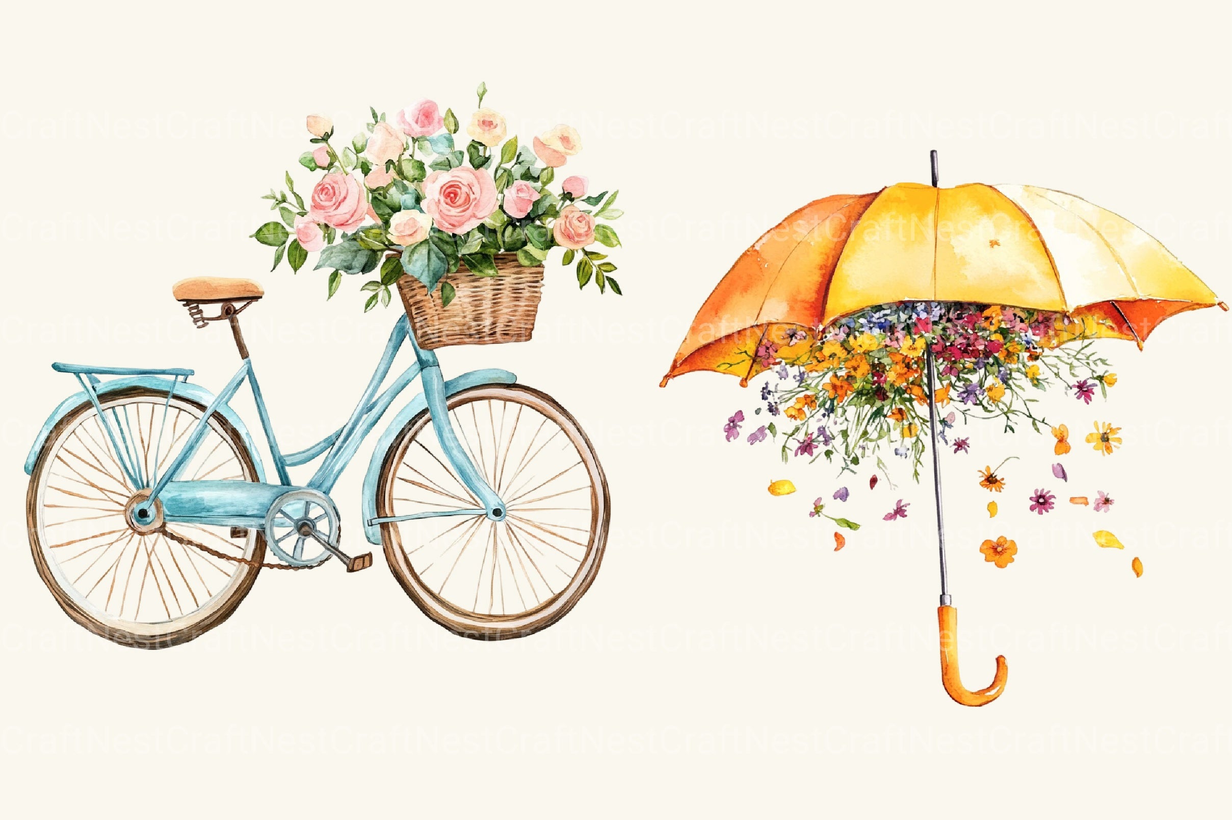 Happy Pastel Spring Clipart Bundle - CraftNest - Digital Crafting and Art