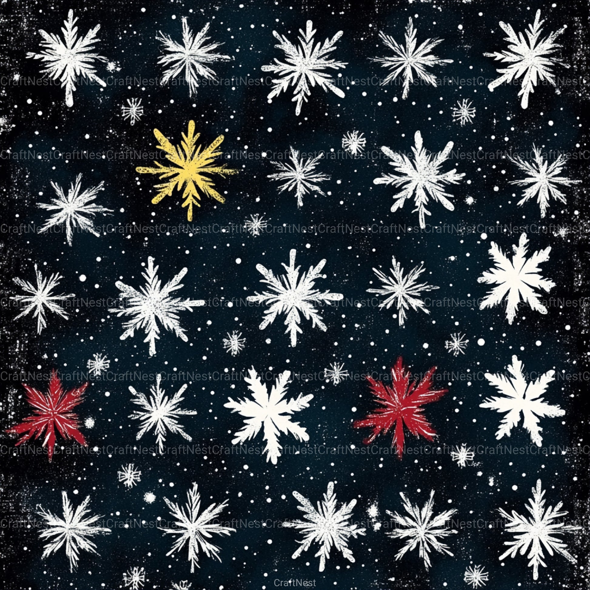 Stars & Snowflakes Winter Glitter Clipart Bundle - CraftNest - Digital Crafting and Art