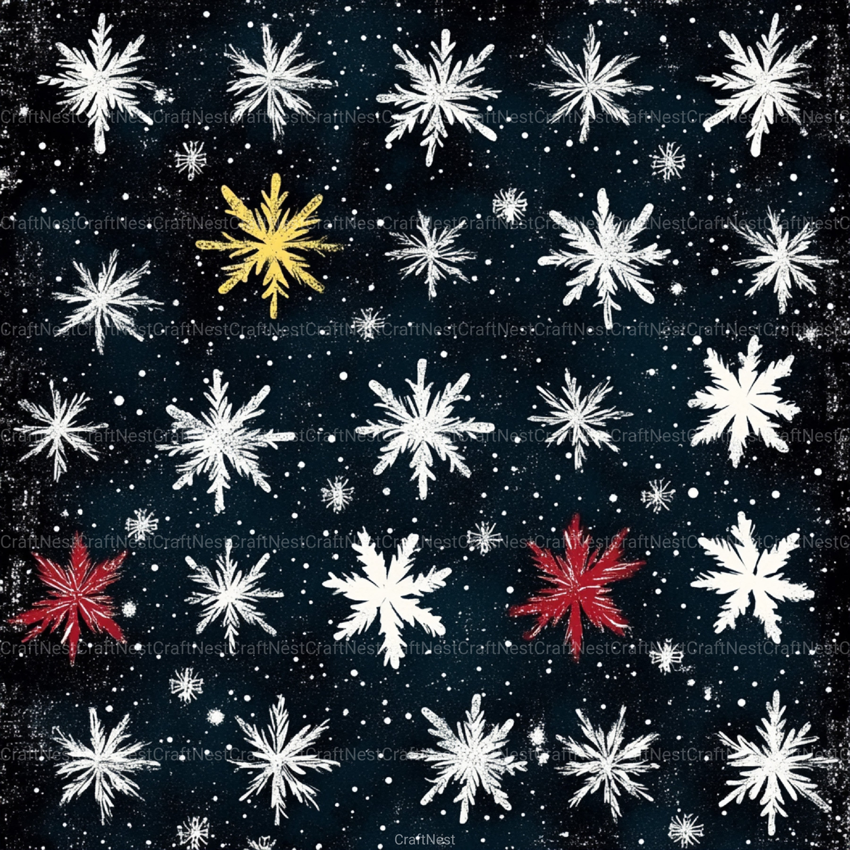 Stars & Snowflakes Winter Glitter Clipart Bundle - CraftNest - Digital Crafting and Art