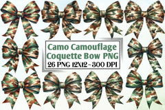 Camo Coquette Bow Clipart Bundle - CraftNest - Digital Crafting and Art