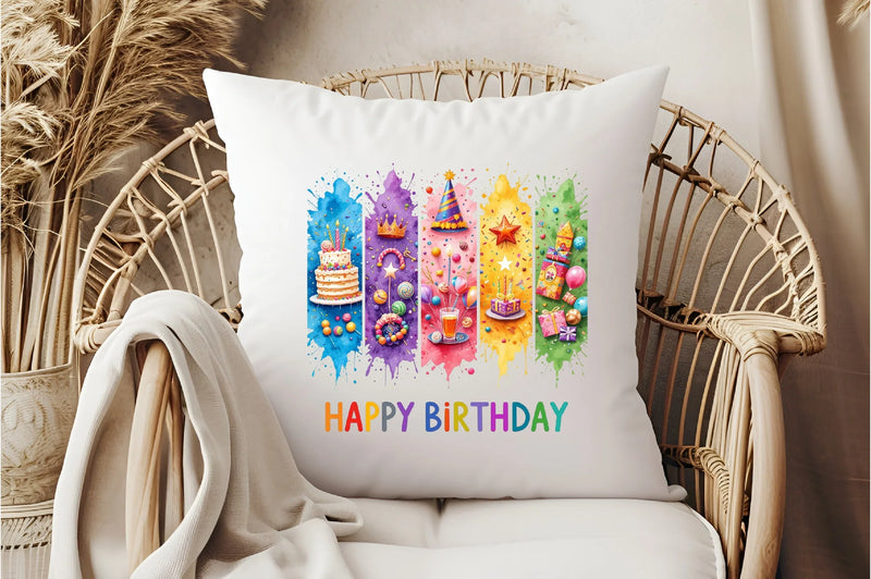 Happy Birthday Brushstroke Design Clipart Bundle - CraftNest - Digital Crafting and Art