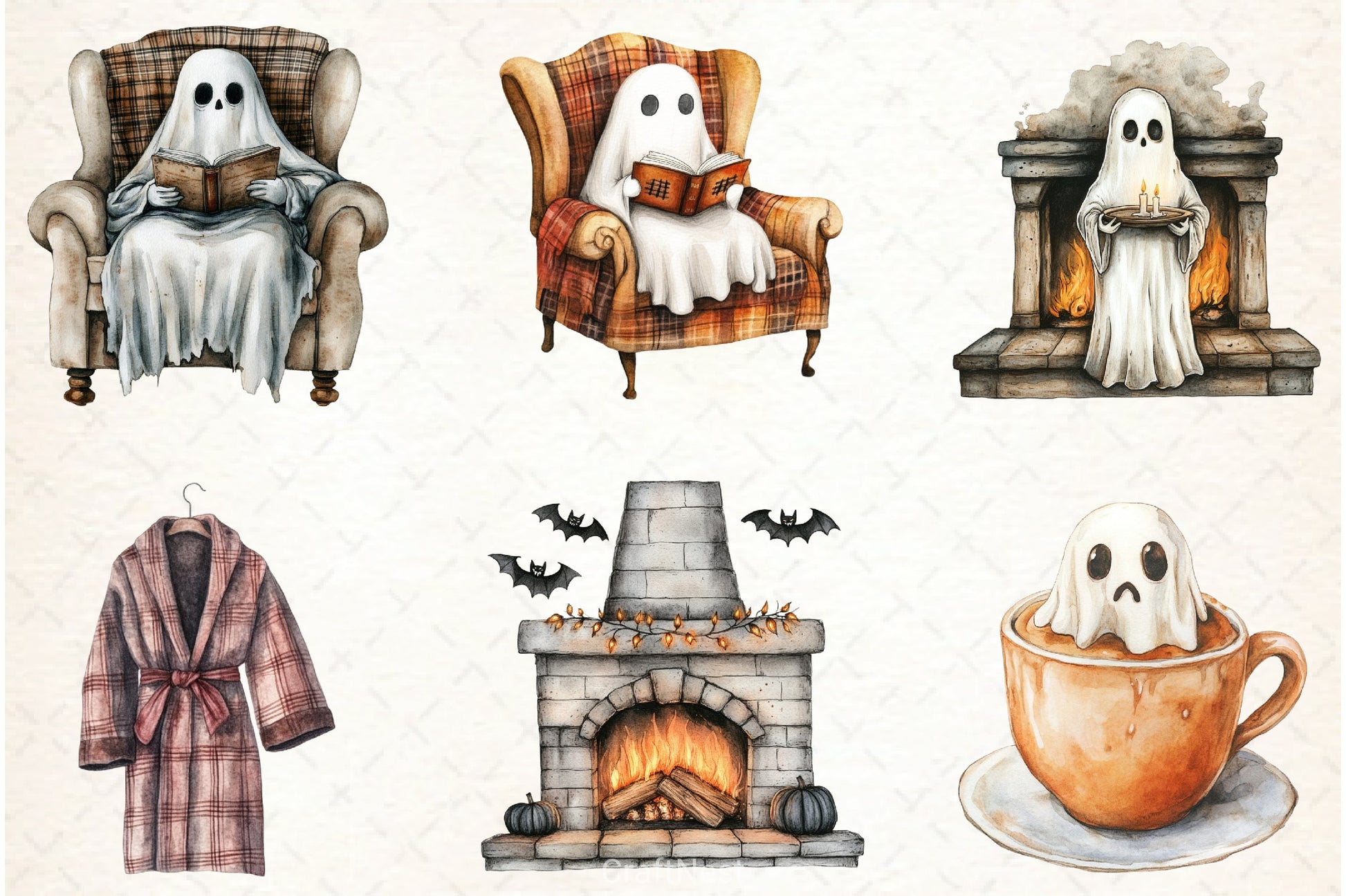 Creepy Cozy Halloween Clipart Bundle - CraftNest - Digital Crafting and Art