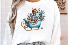 Blue Christmas Clipart Bundle: Santa, Presents & Bells - CraftNest - Digital Crafting and Art