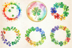 Rainbow Shamrock Circles Clipart Bundle - CraftNest - Digital Crafting and Art