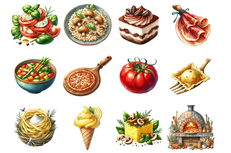 Italian Food Clipart Bundle - CraftNest - Digital Crafting and Art