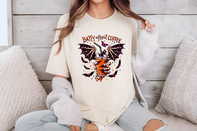 Batty Without Coffee Halloween Clipart Bundle 2 - CraftNest - Digital Crafting and Art